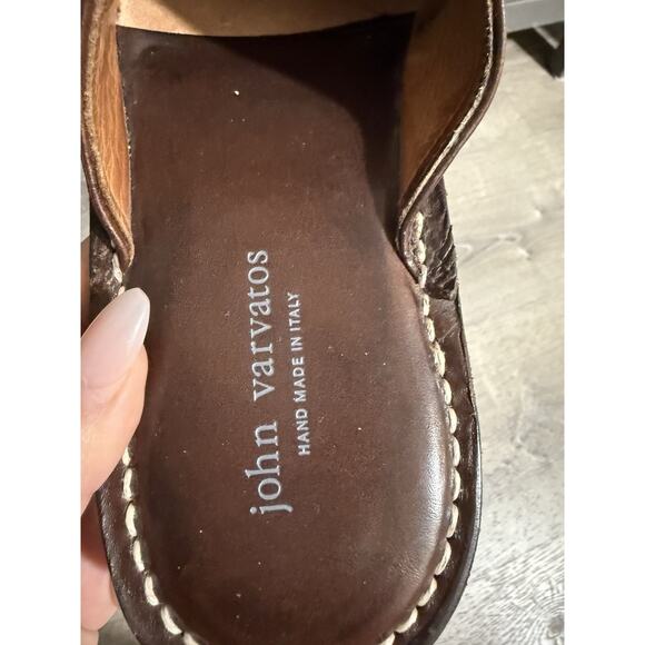 John Varvatos Leather Slip On Shoes Mules Made In Italy size 9 EUC - Picture 4 of 6
